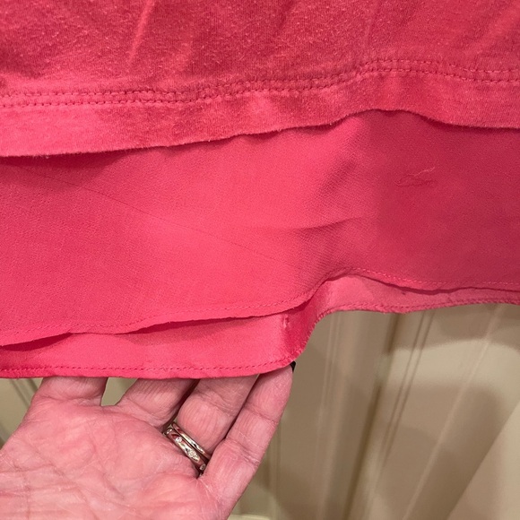 LOGO By Lori Goldstein 3/4 Sleeve Top With Chiffon Trim In Pink. Size 2X - Picture 7 of 11